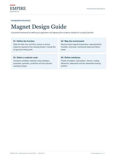 First page of Magnet Design Guide - Engineering reference