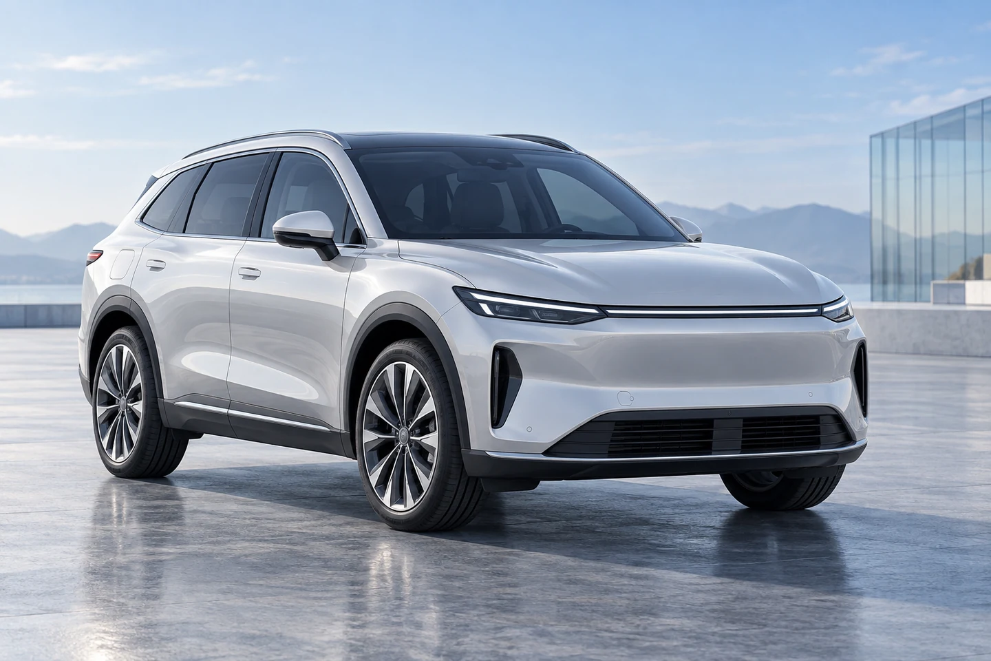 Electric vehicle on the road